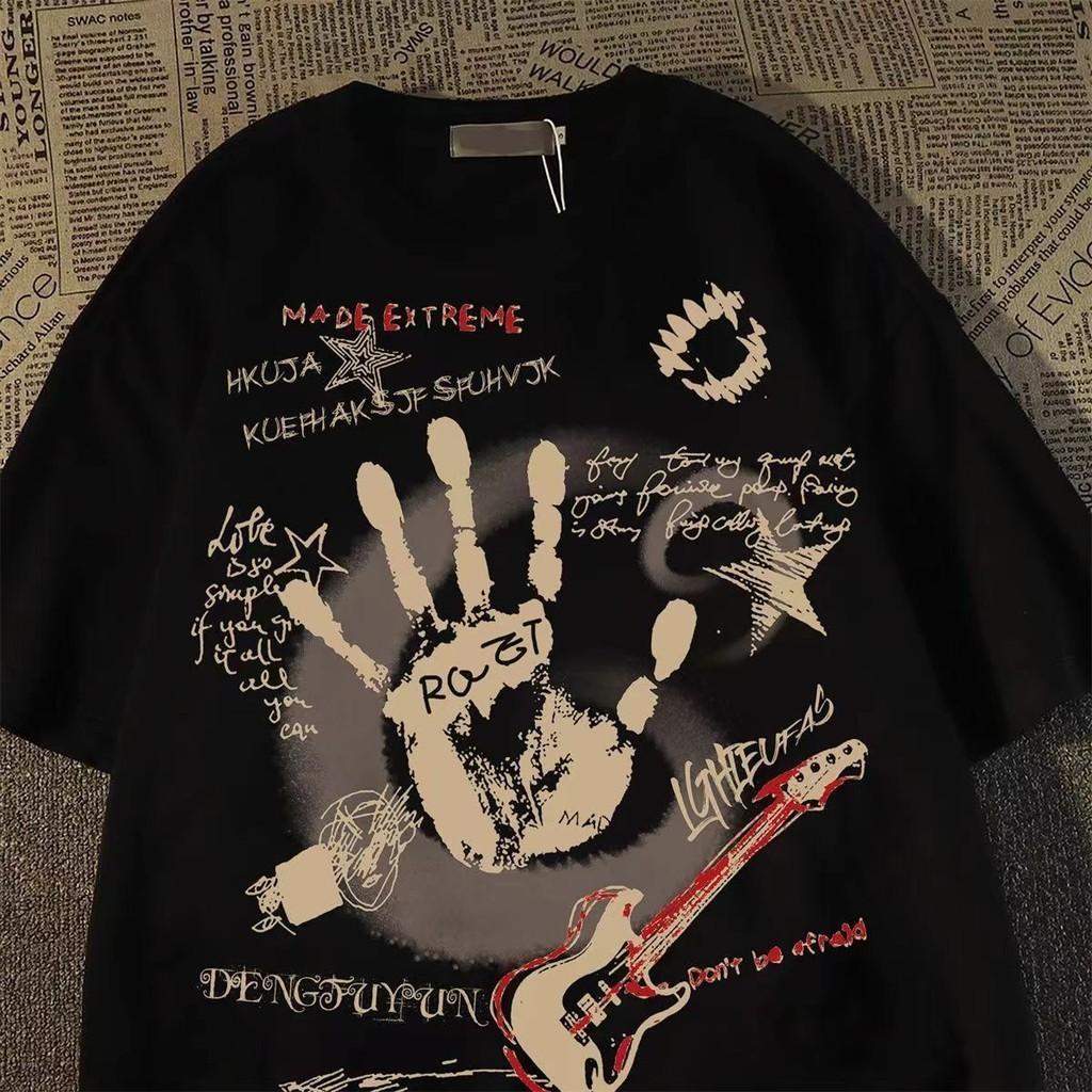 Summer Casual T-shirt Printing Men's Round Neck Fashion Short-sleeved Loose T-shirt Plus Size