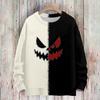 Women's Casual Long Sleeve Halloween Print Round Neck Knit Sweater Top