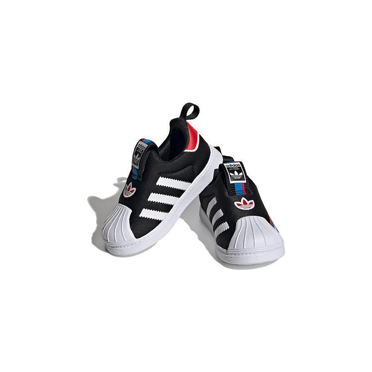 adidas Scarpe Originali SUPERSTAR 360 Resistenti all'Abrasione Basse per Bambini Piccoli Nero Rosso Neonati e Bambini Piccoli HQ4076