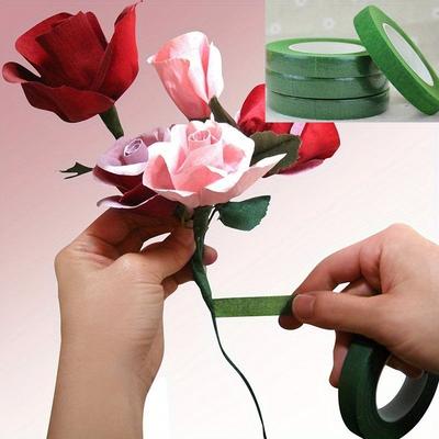 1 Stück 30M Selbstklebendes Bouquet Stielband Grün Florales Stamen Wickelband Floristenband DIY Blumenzubehör