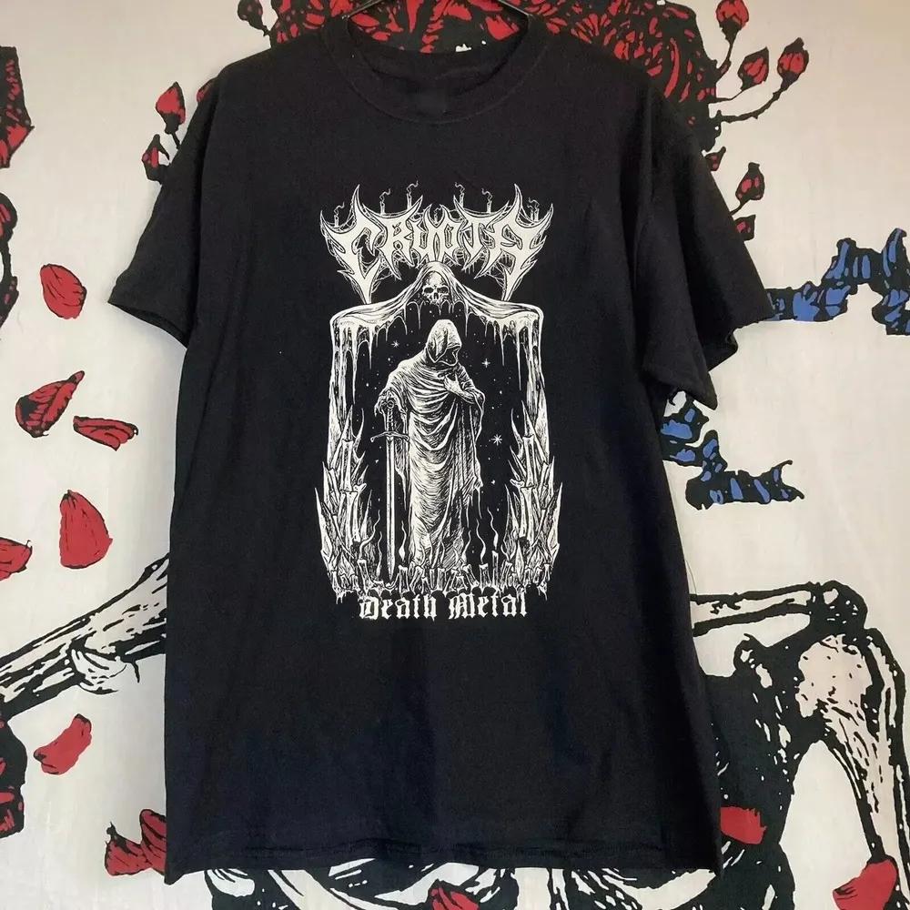 Unisex Short Sleeve Crew Neck Cotton T Shirt Crypta Band M