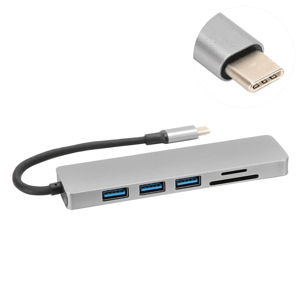 6 In 1 TypeC to HD Multimedia Interface Hub Adapter Converter USB3.0 Video o Interface