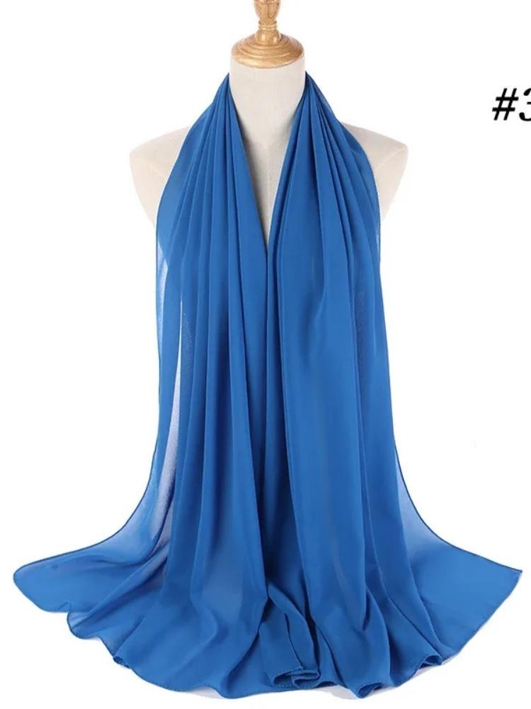 70*180cm bubble chiffon muslim headscarf for women solid color hijab scarf shawls and wraps hijab femme musulman kopftuch