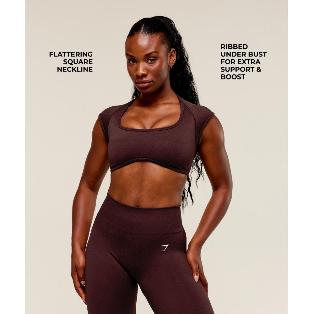 Gymshark Adapt Fleck X Whitney Short Sleeve Crop Top Cherry Purple Rich Maroon B4c3a Pcgn