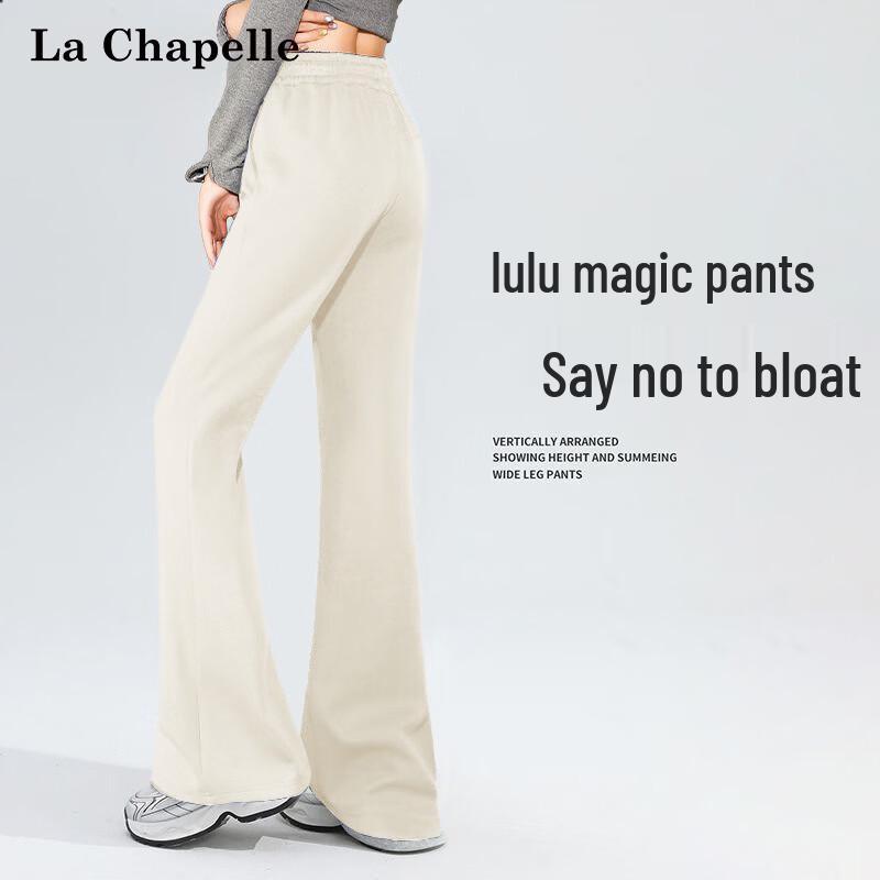 La Chapelle Women s High-Waist Flared Wide-Leg Pants L