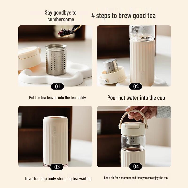Portable Tea Infuser Glass Bottle
