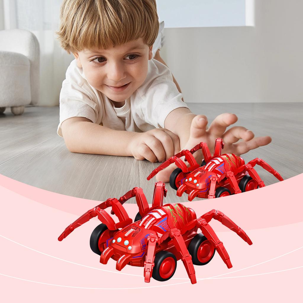 Christmas Spider Inertia Toy Car Pull Back No Battery Portable Interactive Play Toy For Kids