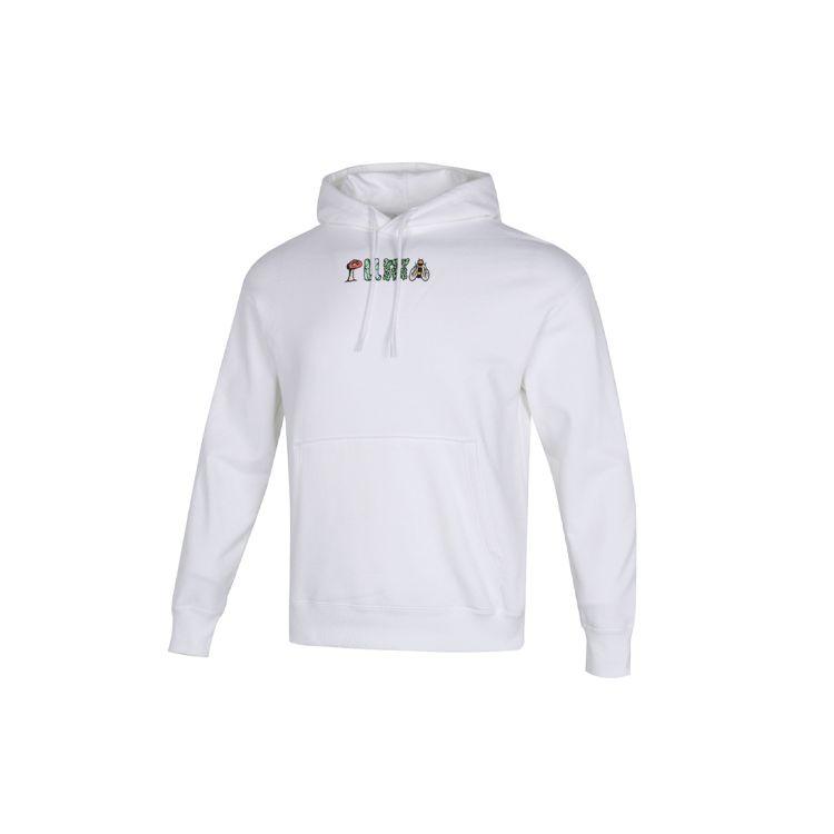 Puma Downtown Fun Logo Print Hoodie Men Tops White 535412-02