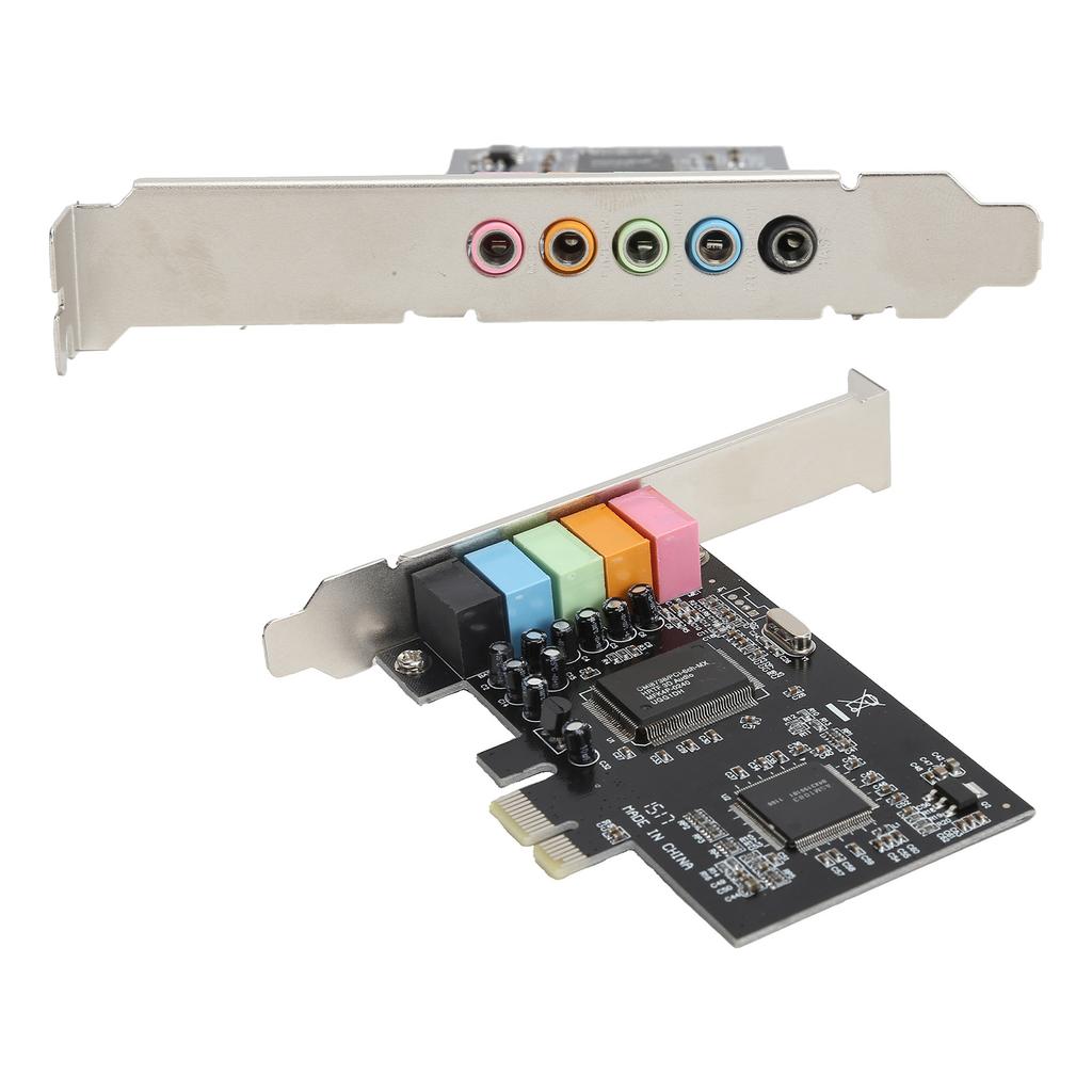 Sound Card PCIe5.1 Internal MultiChannel Sound Chip Express Adapter with Compact Disc for Desktop