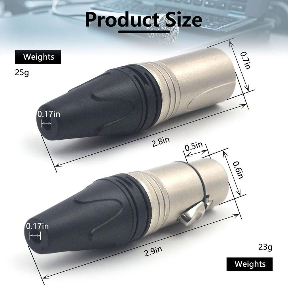 Male/Female XLR Connector Plug Nickel Plated Microphone Plug Speaker XLR Jack Speaker Accessories