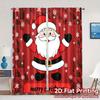 2pcs,Curtains Cute Santa Claus Christmas (2) Modern Light Filtering Curtains Semi-Sheer Curtains Decorations Inside Ldeal for