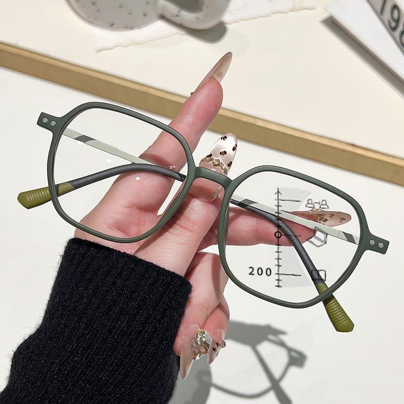 Retro Classic Square Frame Multifocal Reading Glasses Women Men Anti Blue Light Far Sight  Eyeglasses   Diopter