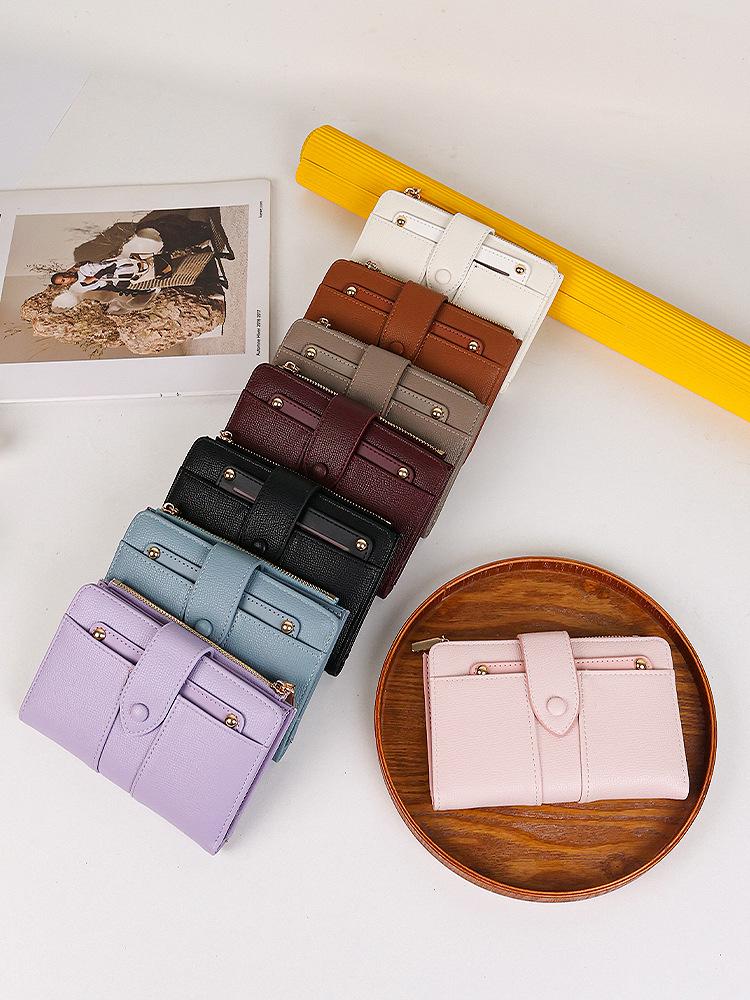 Women's Multifunctional Short Wallet & Coin Purse - Japanese & Korean Style with Card Holder and Buckle