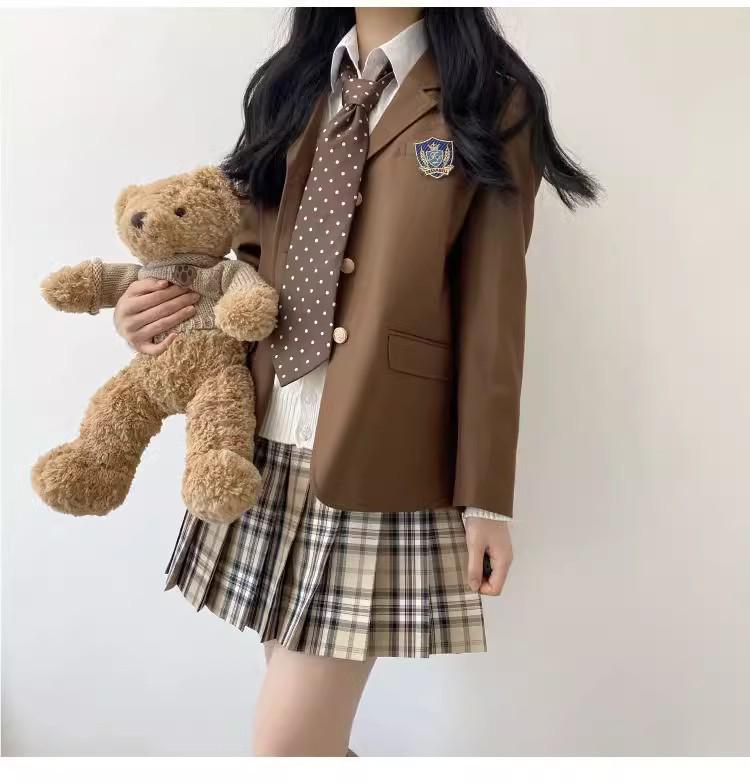 Camellia & Book Academy Style Black Blazer: Petite British School Uniform Outerwear for Women