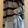 Striped Collar Chic Knit Top - Women's Autumn Casual Wear