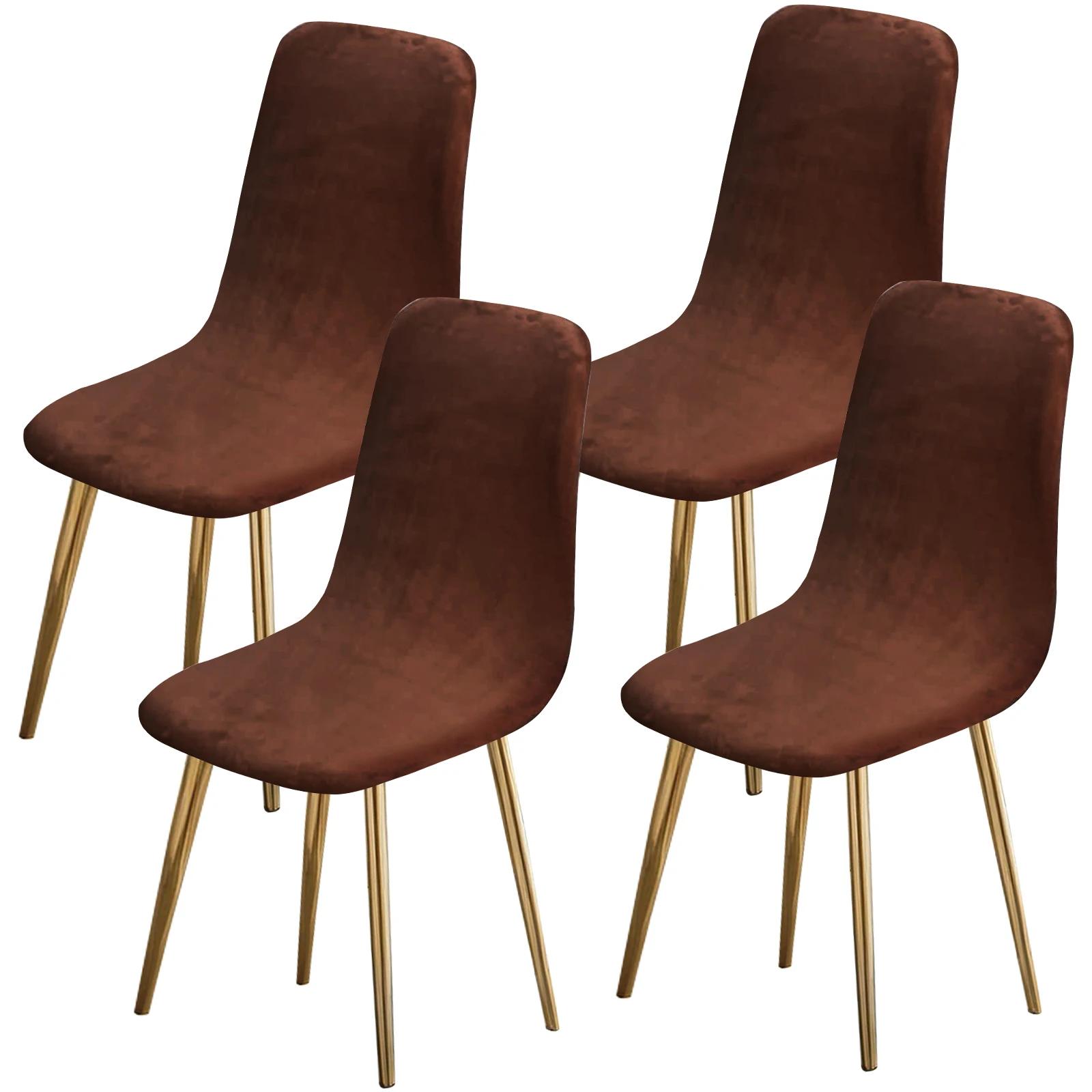 

4 Pcs Shell Chair Cover Short Plush Soft Shell Chair Seat Slipcover Machine Washable Dustproof Dining Chair Protective Cover