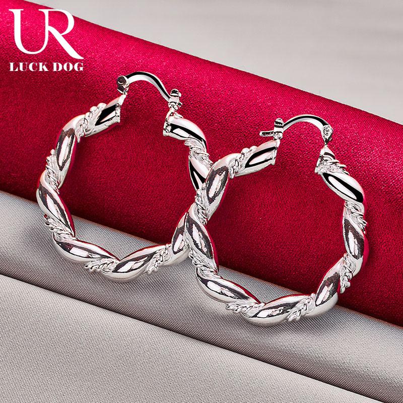 Boucles d'oreilles piercing torsadées en argent sterling 925, bijoux de mariage tendance