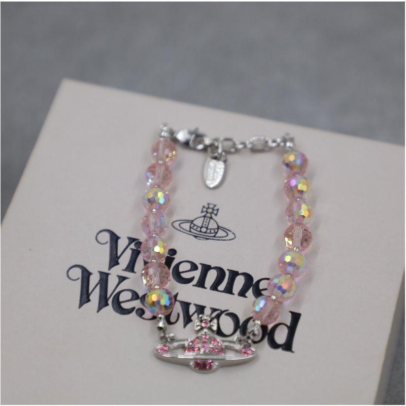 Empress Dowager Crystal Pink Diamond Saturn Necklace Bracelet - Ouyang Nana Celebrity Style