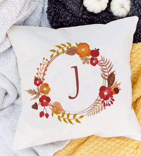 

Гирлянда на День благодарения Алфавит AZ Домашний декор Чехол для подушки Растение Цветы Тыква Наволочка для гостиной Диван Учитель Благодарность Подарок 450mm*450mm