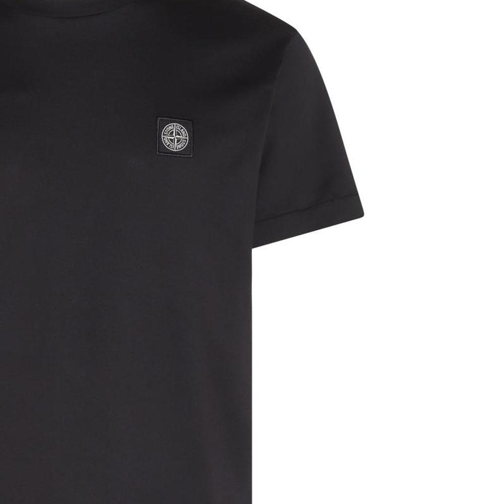 Stone Island Ss23 Solid Logo Patch Crew Neck Short Sleeve T-Shirt Men Tops Black 101524113-V0029
