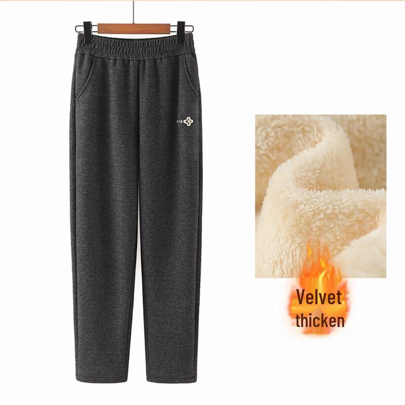 Elderly Women s Winter Plus Size Loose Straight-Leg Pants XL