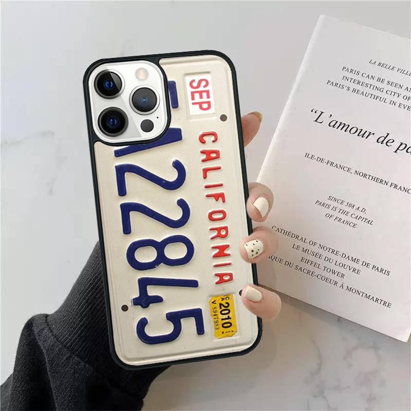 LICENSE NUMBER PLATES Phone Case Cover For iPhone 17 Air 13 15 Pro Max 16 14 Plus 12 11 Apple Max Coque