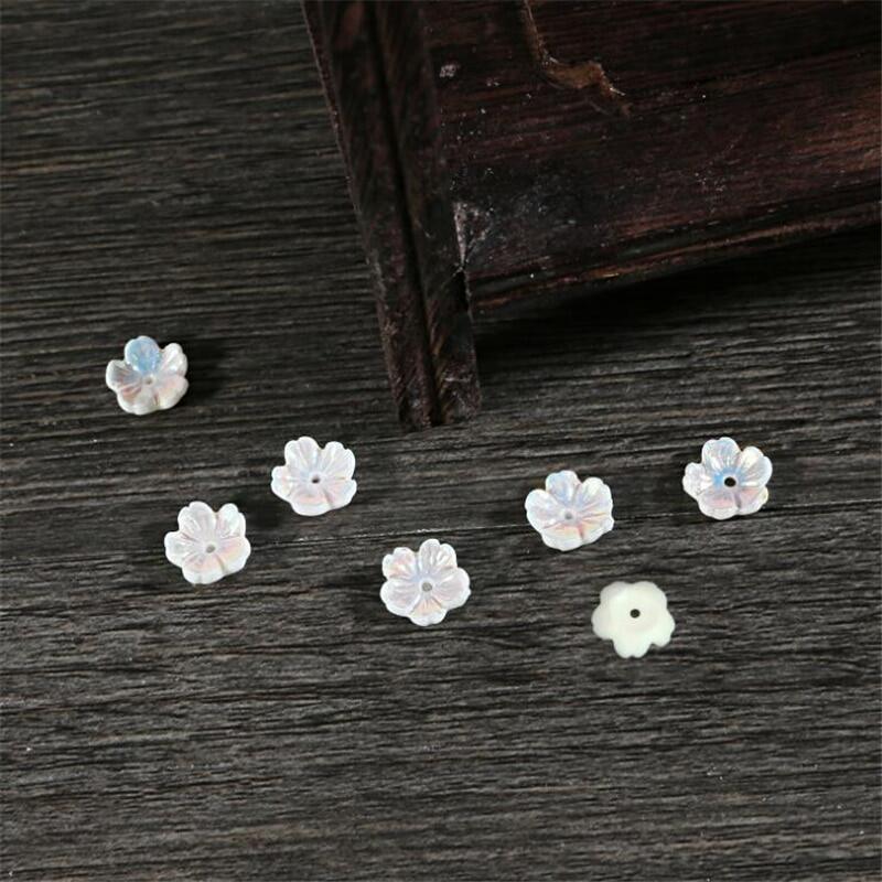 20pcs/Bag Flower Resin Imitation Shell Acrylic Beads Mounted Movable Type For Jewelry Making Handmade Crafts Accessories