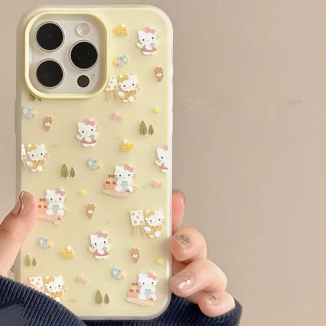 Applicable To Large Hole Apple 11ProMax 2-in-1 Girl Mobile Phone Case 11ins Fresh Apple 11 Cute Kt Cat