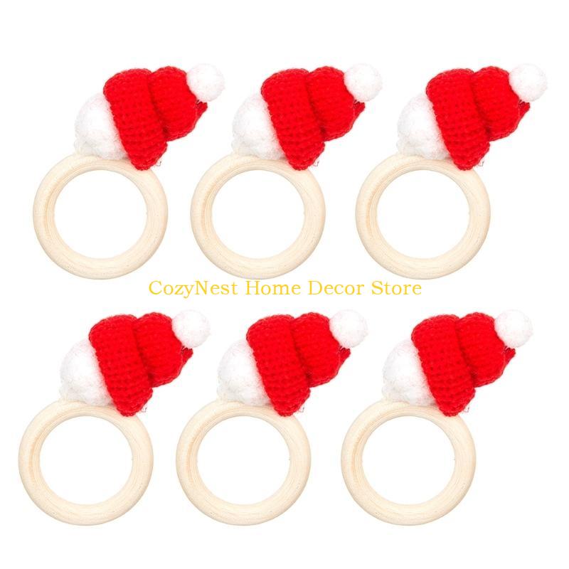 

92MF 6pcs Colorful Napkin Rings Decoration Napkin Holder for Dining Table Enhancement