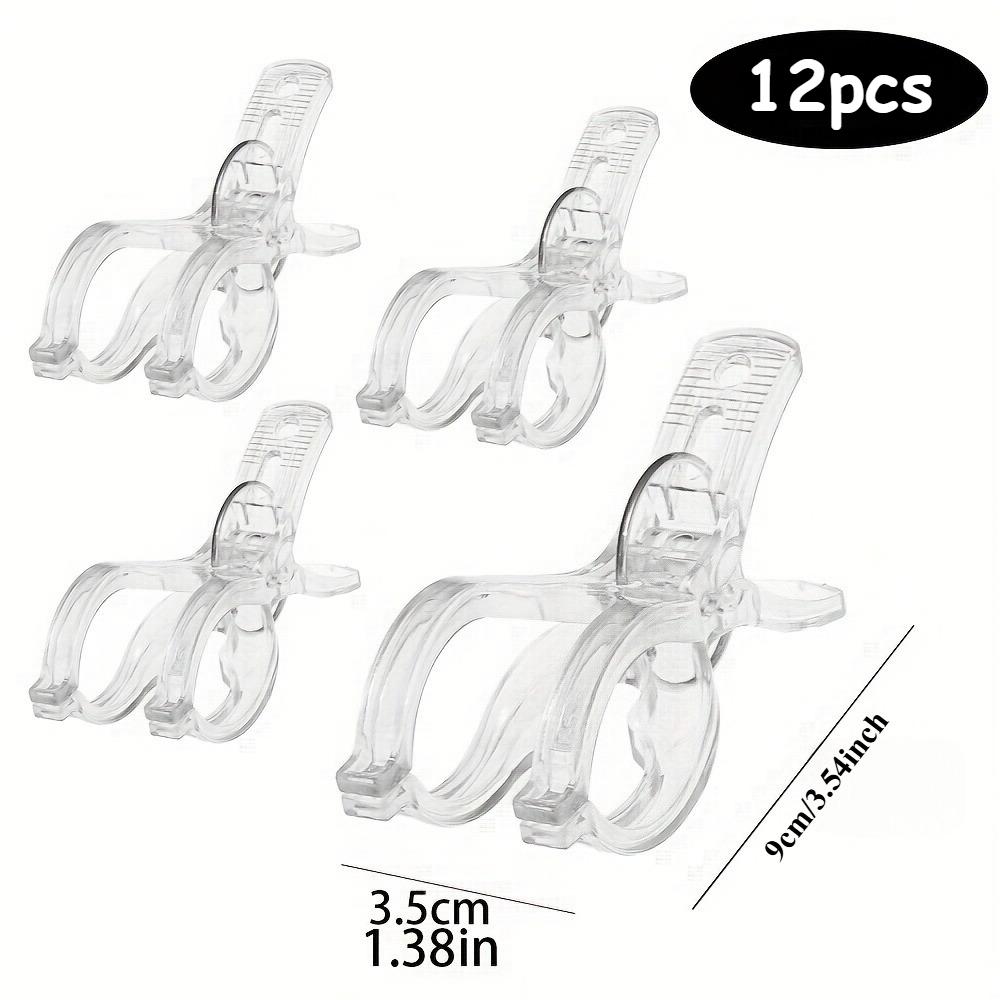 

12pcs Heavy-Duty Clothes Clips - With Non-Slip Grip, Plastic Clothespins for Towel Rack, Clothesline, Bathroom, Kitchen