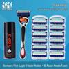 Universal Manual Razor with Five-Layer Blade and Metal Holder for Face and Beard Shaving