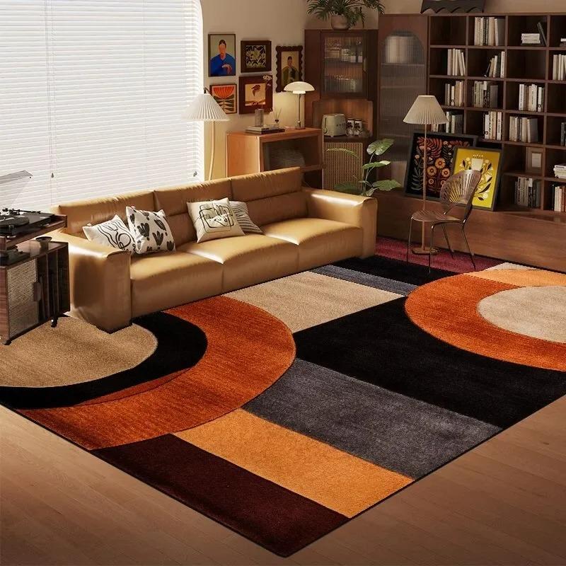 Nordischer Mehrfarbiger Wohnzimmerteppich Moderne Geometrie Sofa Couchtisch Rutschfester Teppich Schlafzimmer Nachttisch Weiche Bodenmatten Heimdekoration
