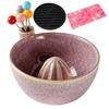 5-Piece Ceramic Berry Washing Bowl with Built-In Spinner Strainer Fruit Vegetable Kitchen Prep