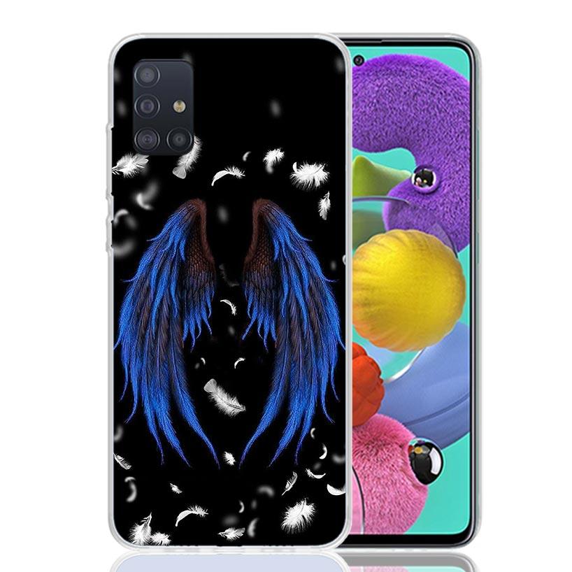 Angel Wings Feather Phone Case For Samsung Galaxy A52 A32 A22 A12 A02S A50S A30S A51 A31 AA71 Note 20 Ultra 10 S10 Plus Galaxy A
