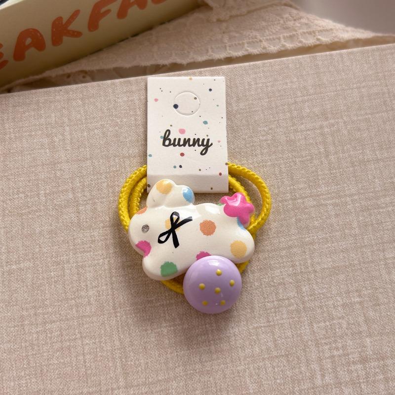 1 Pair Kid Hair Band Cute Sweet Floral Heart Bear Crystal Hair Rope for Baby Girl Little Girl Hair Accessories