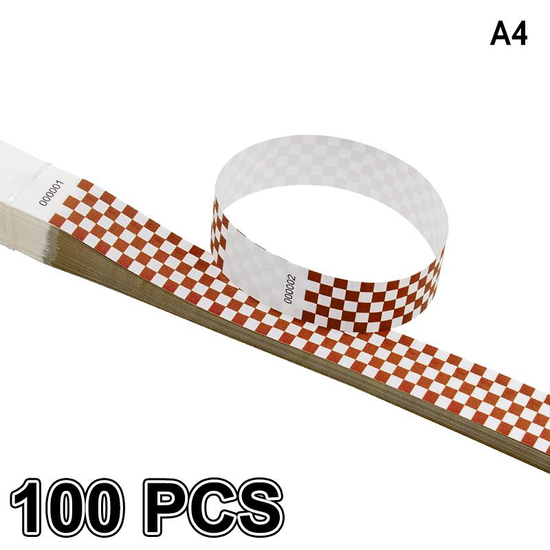 50/100Pcs Mosaic Pattern Colorful Paper Wristbands Waterproof Disposable Bracelets For Parties, Concerts, Festivals