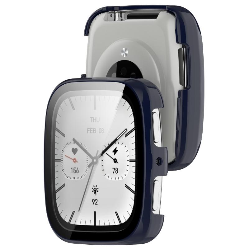 Smartwatch Cover Shell Case with Tempered Glass Film for Active 2 Square Screen Protector Film Cover Scratchproof Case
