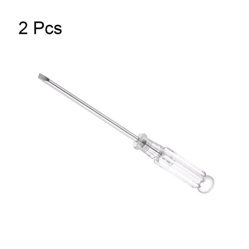 uxcell Mini Flathead Screwdriver, 3.0mm Flat Head, 115mm Long, Durable, for Repairing Small Appliances, Pack of 2