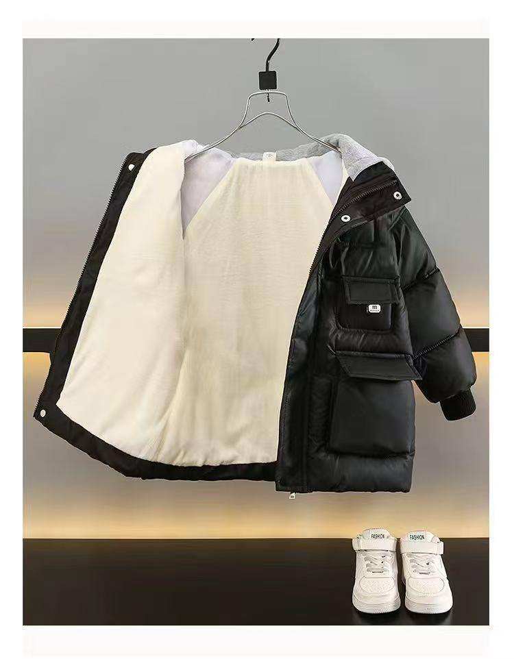 Boys' Velvet Lined Lambskin Winter Cotton Jacket