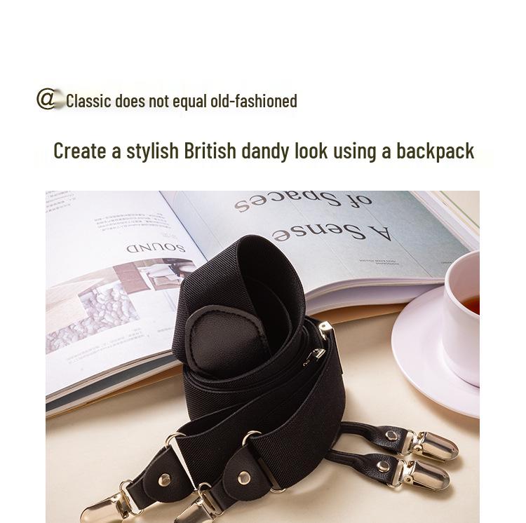 Bretelles pour Homme Antidérapantes Grandes Tailles Britanniques - Bretelles Élastiques Rétro en V (3,5cm)
