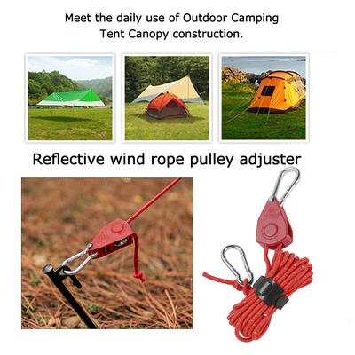Pulley Rope Adjustable Canopy Hanger Rope Windproof Parachute Nylon Cord Reflective for Tent Clothsline Hammock