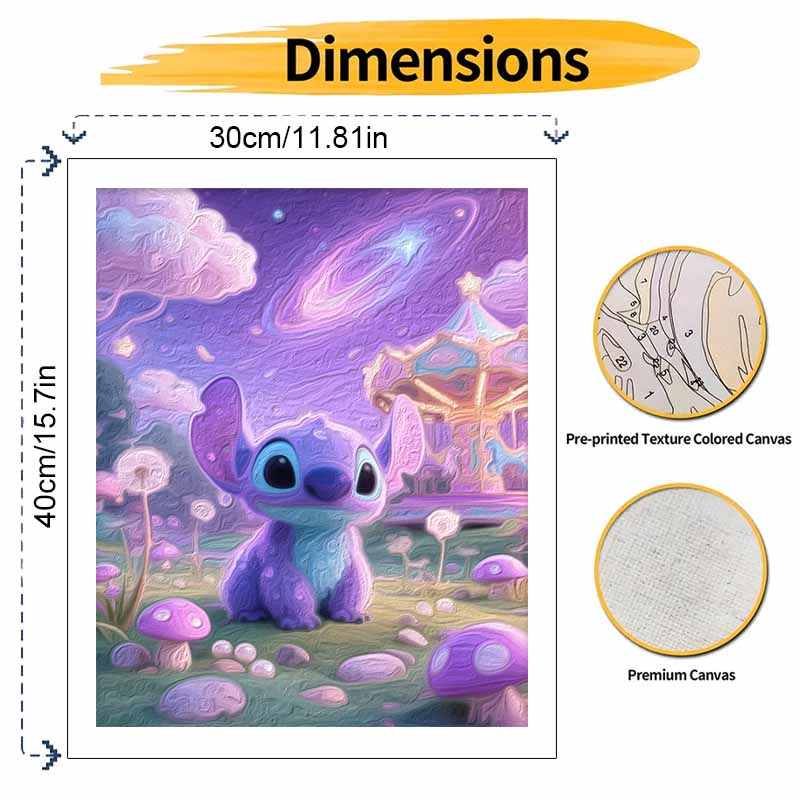 Disney Stitch oil painting hand painting coloring painting handmade diy home decoration gift