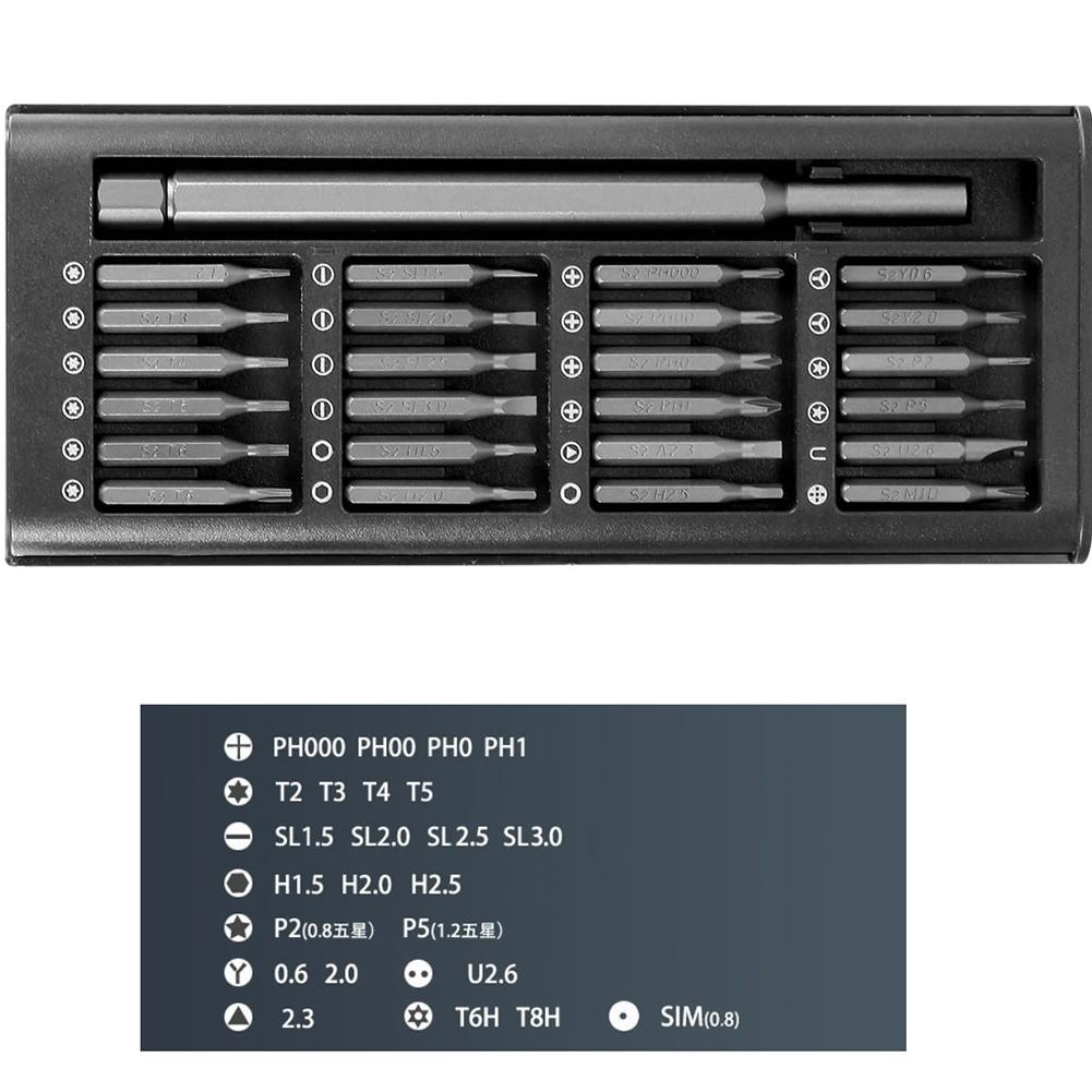 25 In 1 Precision Magnetic Screwdriver Torx Bit Mobile Phone PC Repair Hand Tool Magnetic Screw Driver Bits For Watch Camera