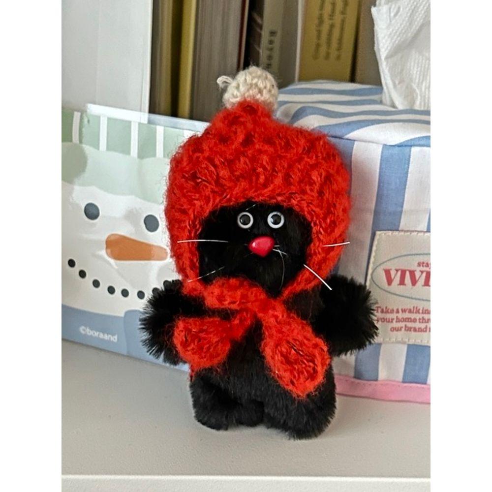 Eleganter Tisch Angora Hut Kim Teo Schlüsselanhänger 2 Farben Puppen Schlüsselanhänger Weißer Anhänger