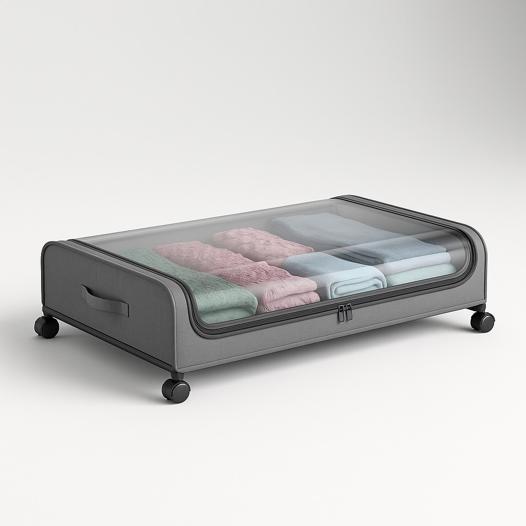 Unterbett-Staubaufbewahrungsbox mit Rädern Unterbettregal Einfache Aufbewahrungsboxen für Kleidung und Schuhe