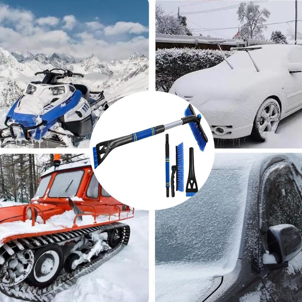 Extendable Snow Brush & Ice Scraper For Car Windshield – 25" To 31.5" Telescoping Handle, Scratch-Free Bristles, Foam Grip, For Cars, Trucks & SUVs