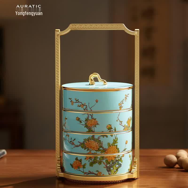 Auratic Madam Porcelain West Lake Blue 5-Piece Serving Set