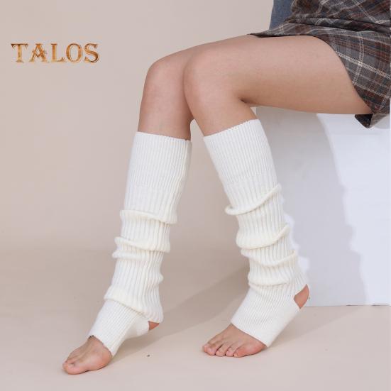 1 Pereche Jambiere de Iarnă Calde Tricotate cu Coaste Benzi Potrivire Elastică Șosete Tricotate pentru Gambă cu Orificiu pentru Călcâi Accesorii Anii '80 pentru Petrecere Sport Yoga Dans