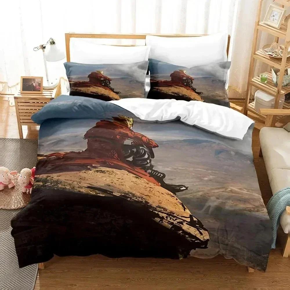 Anime TRIGUN STAMPEDE Bedding Set Printed Bed Set With Pillowcase Bed Duvet Cover Soft Queen King Size Bedclothes Home