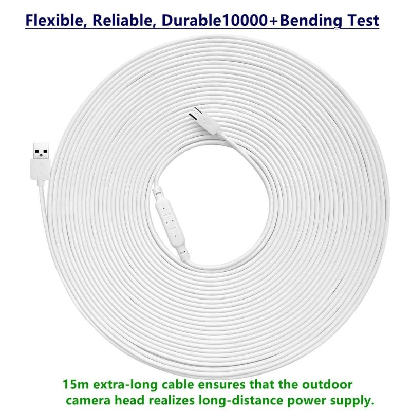 Super Long USB to Micro USB Charging Cable for Thermometer / Camera Long Durable Charger Wire 393.7in/590.55inch